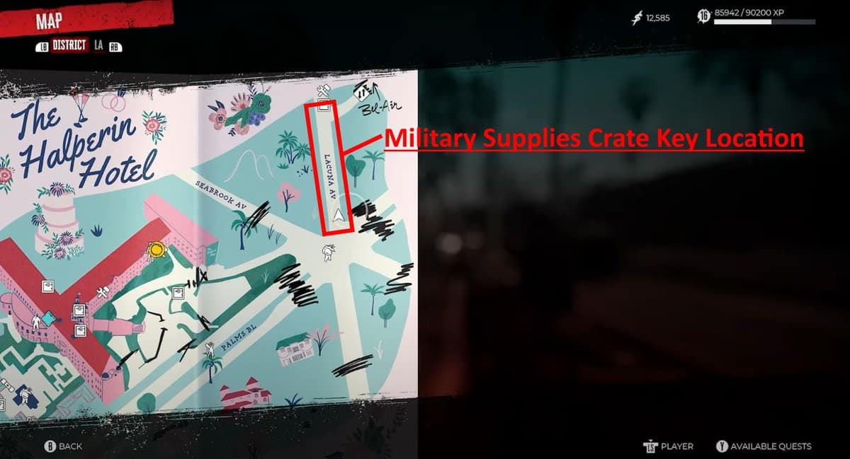Military Supplies Case Key location in Dead Island 2