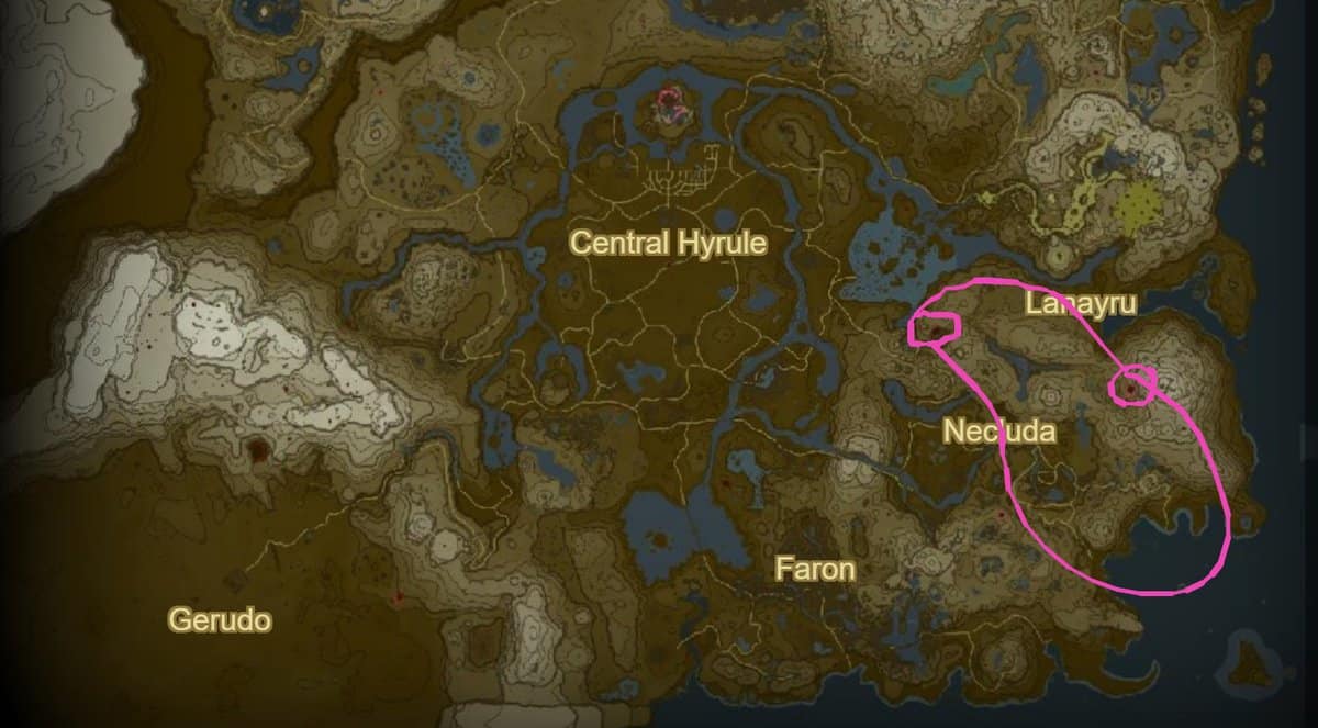 Naydra, the Frost Dragon location in Zelda TotK