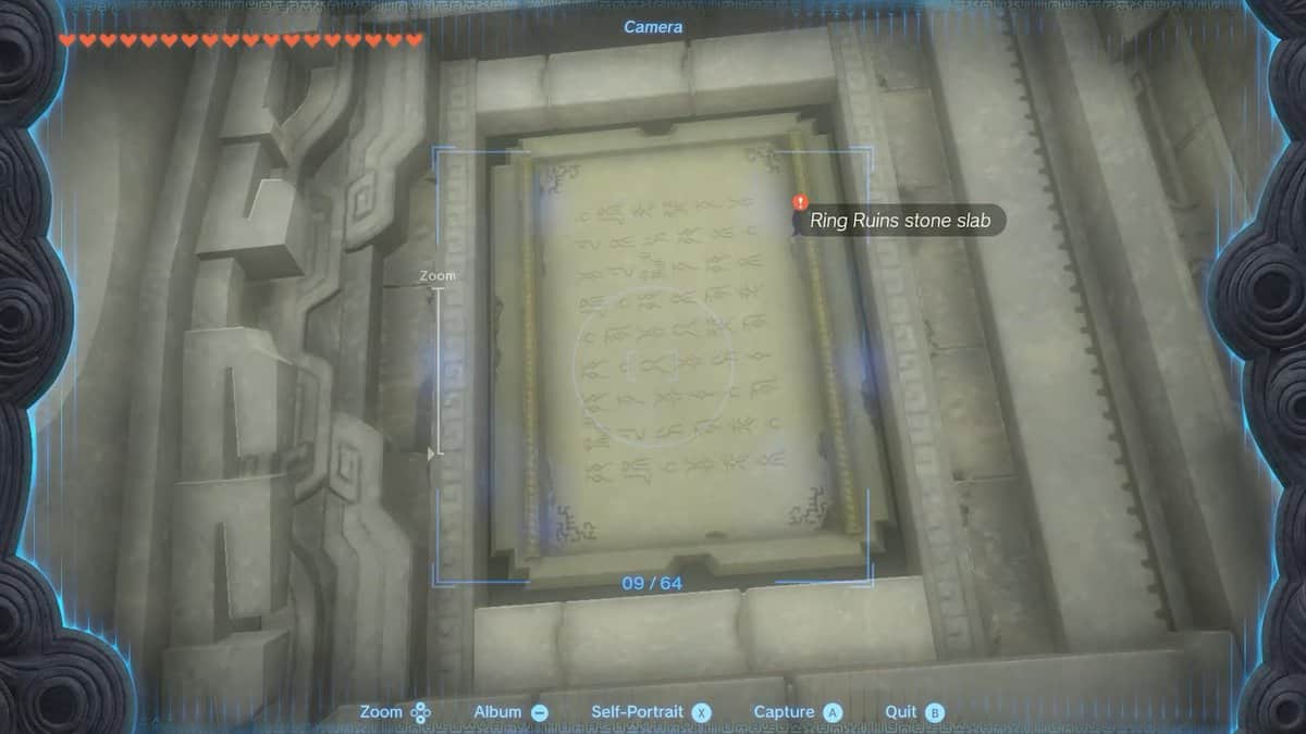How To Photograph Stone Slab In Ring Ruins Of Zelda: TotK