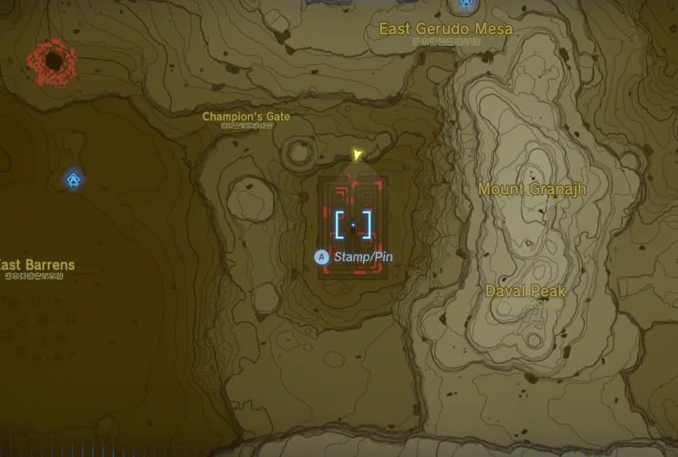 Motsusis Shrine map location in Tears of the Kingdom
