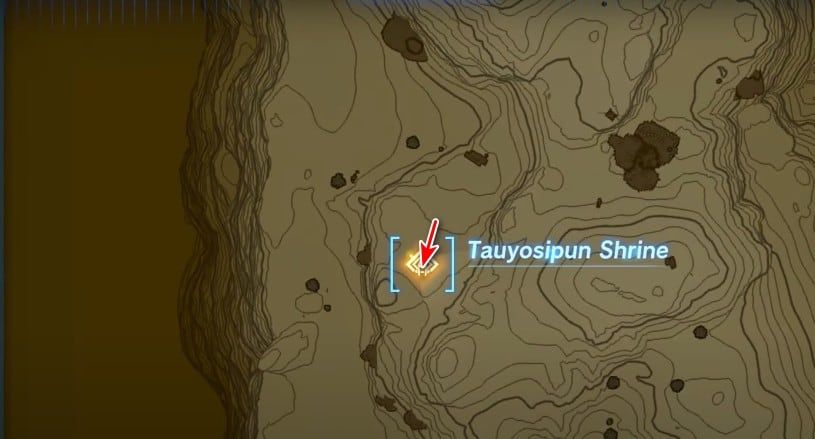 Tauyosipun Shrine map location in Tears Of The Kingdom