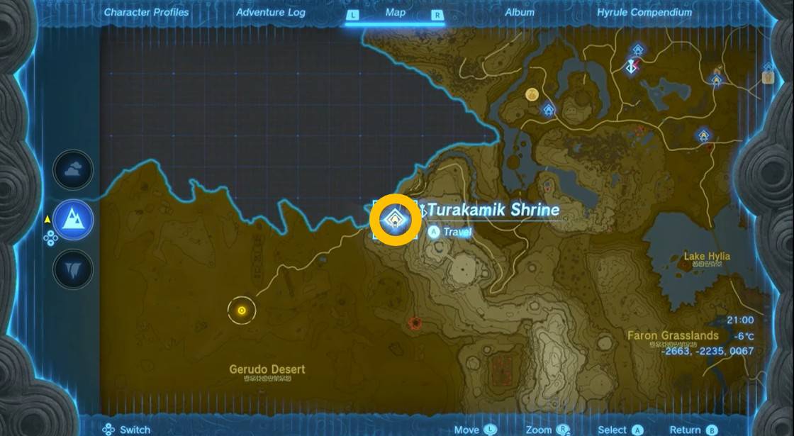 Turakmik Shrine map location in Tears Of The Kingdom