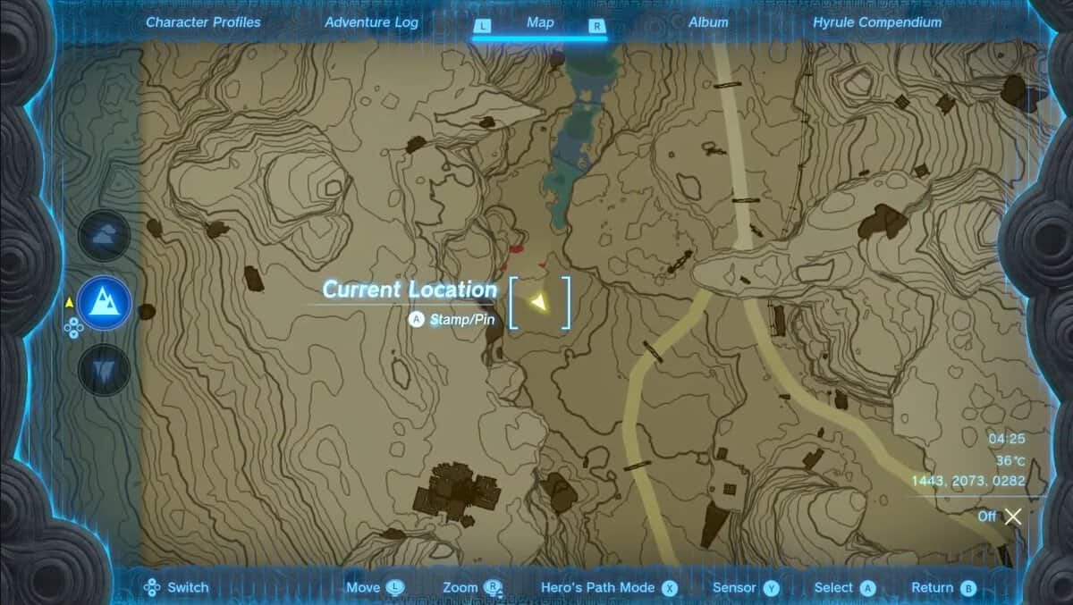 Ember Shirt map location in Zelda: Tears of the Kingdom
