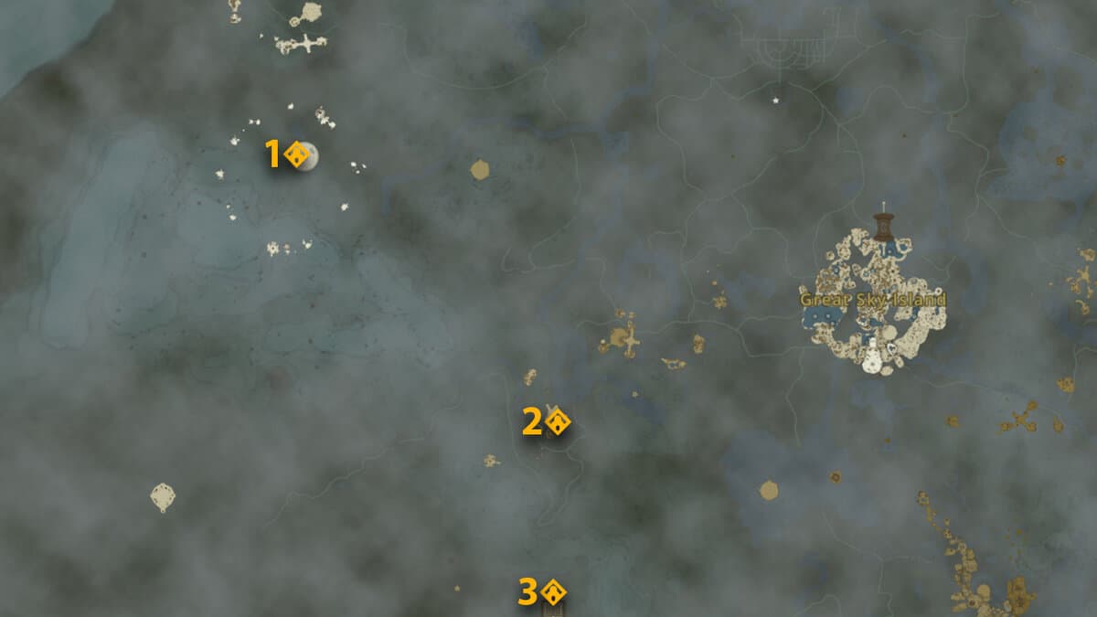 Shrine locations map for Gerudo SKY in Zelda: Tears of the Kingdom