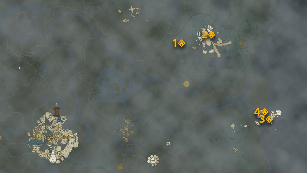 Lanayru Sky Shrine map locations in Zelda: Tears of the Kingdom