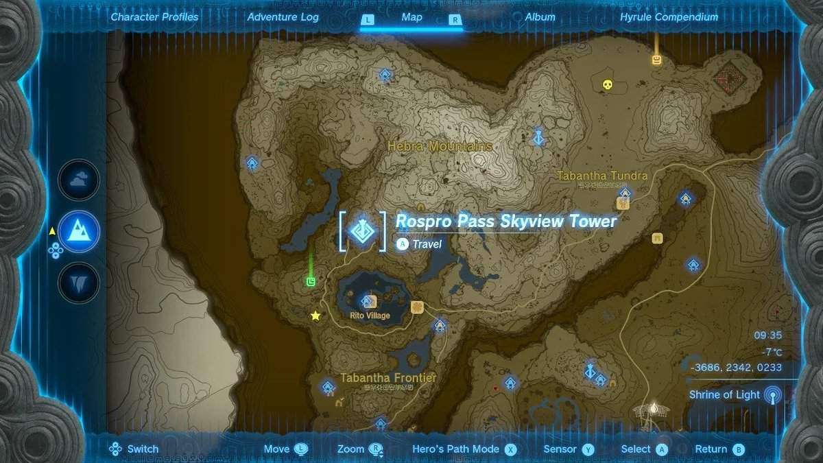 Rospro Pass Skyview Tower location in Tears of the Kingdom