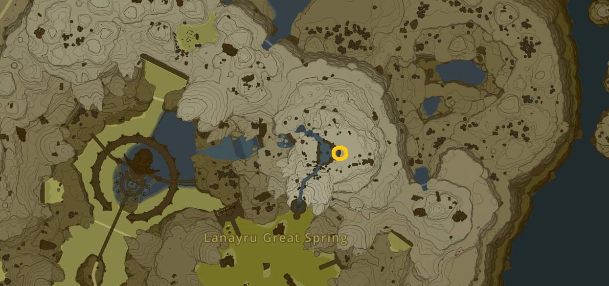 Sidon's location in Polymus Mountain in Tears of the Kingdom
