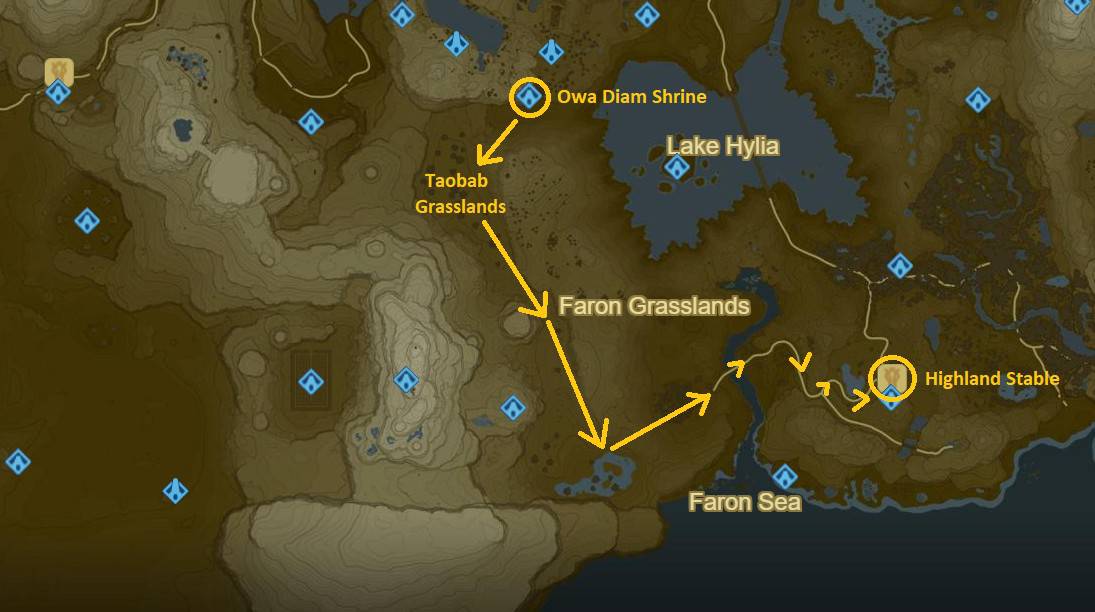 Giant Horse map location in Zelda: Breath of the Wild