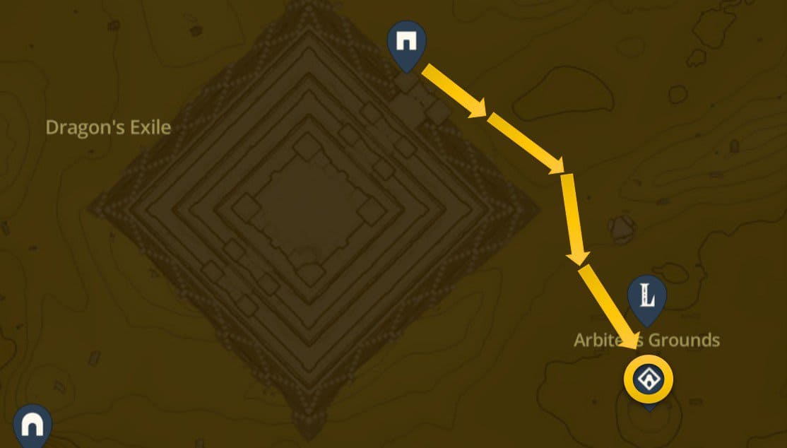 Irasak Shrine map location in Zelda: TotK Gerudo Desert 