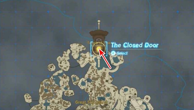 Temple of Time map location in Tears of the Kingdom