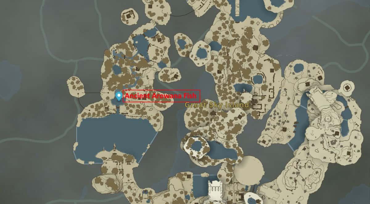 Zelda: TotK Ancient Arowana Location