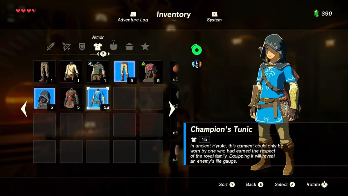 How To Get Champion's Tunic Armor In Zelda: Breath Of The Wild