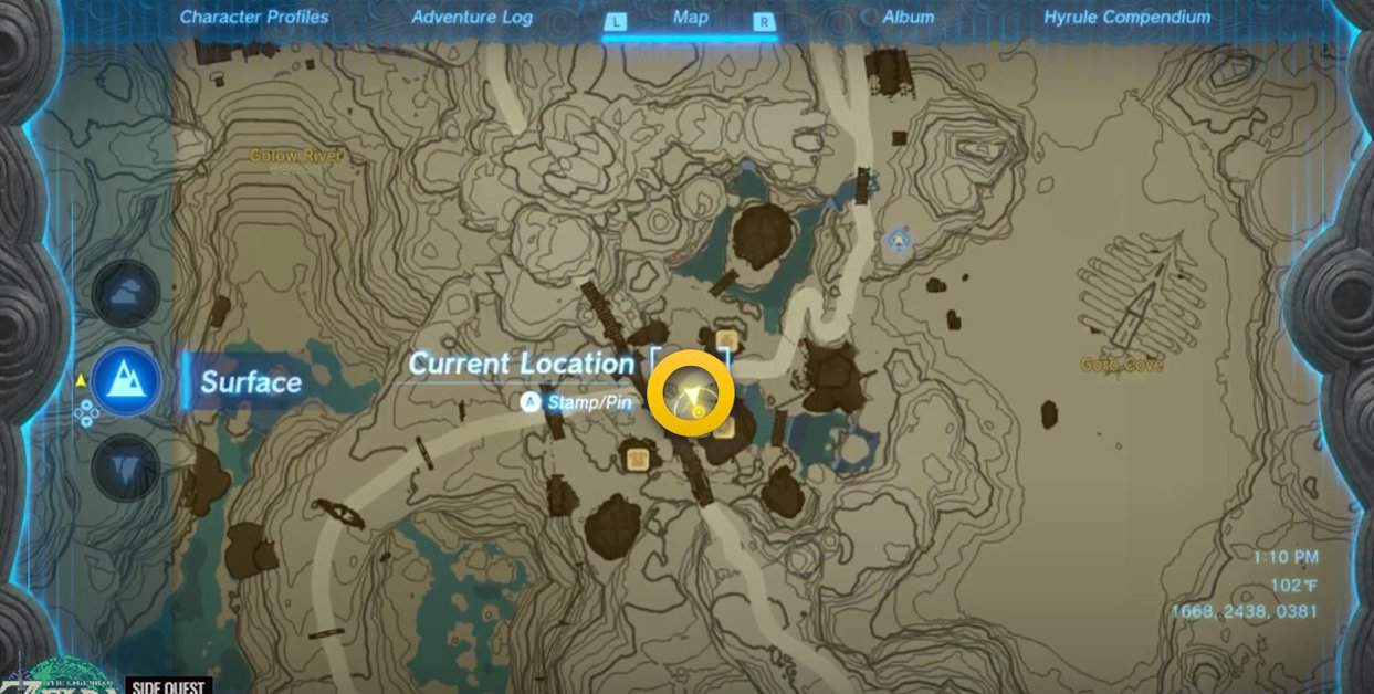 Moon-Gazing Gorons quest location in Tears of the Kingdom