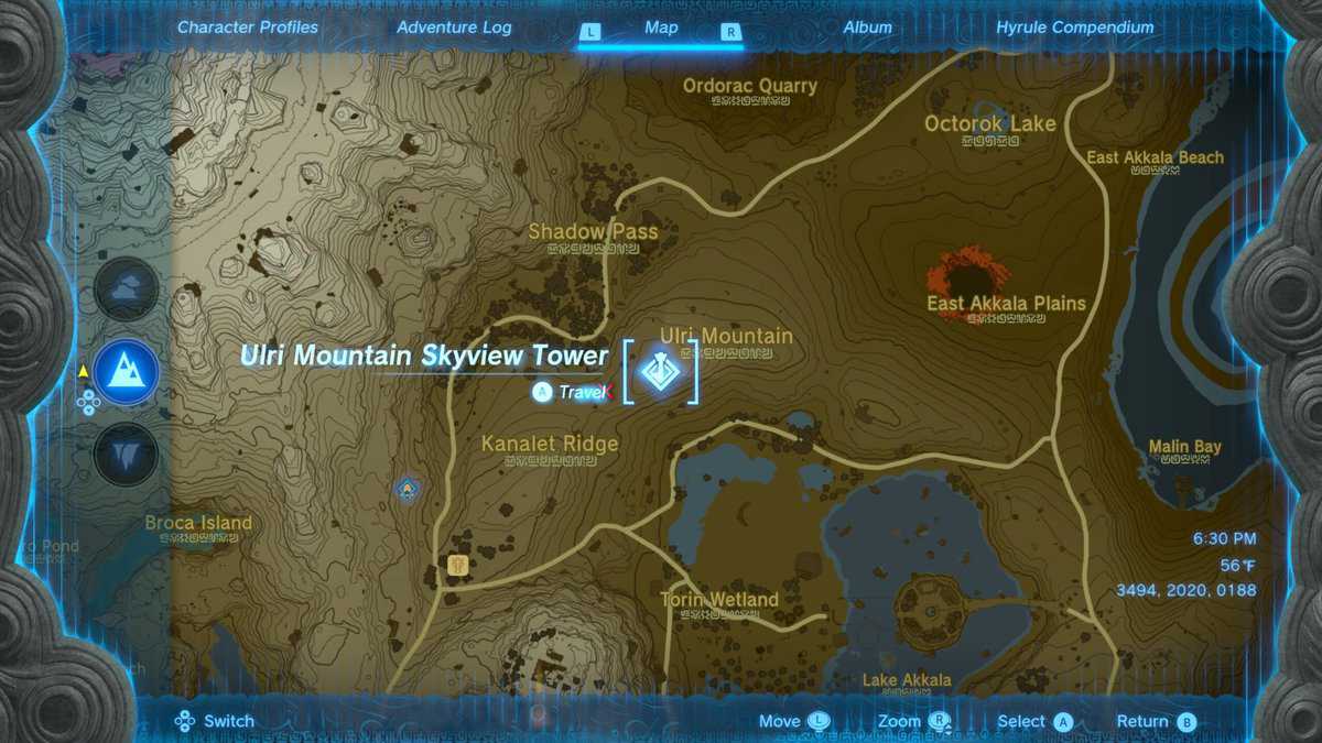 zelda tears of the kingdom ulri mountain skyview tower location