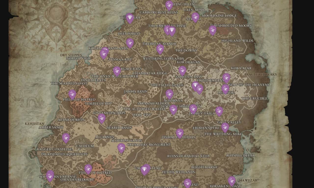 All Blacksmith locations in Diablo 4