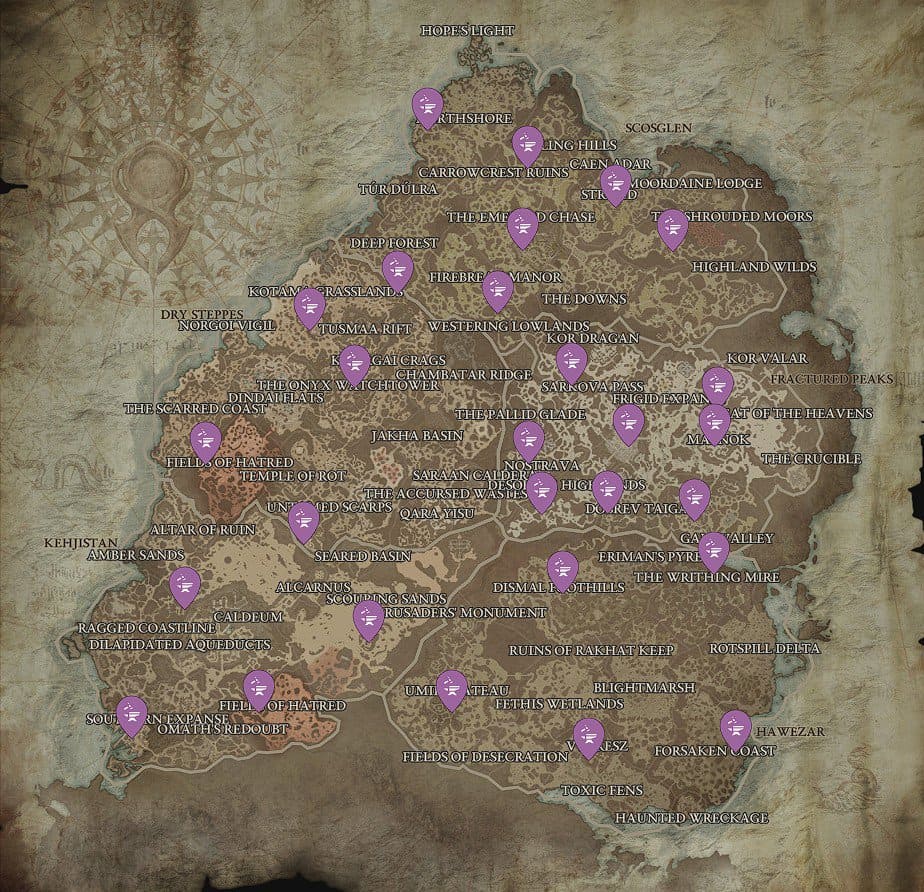 Blacksmith locations in Diablo 4