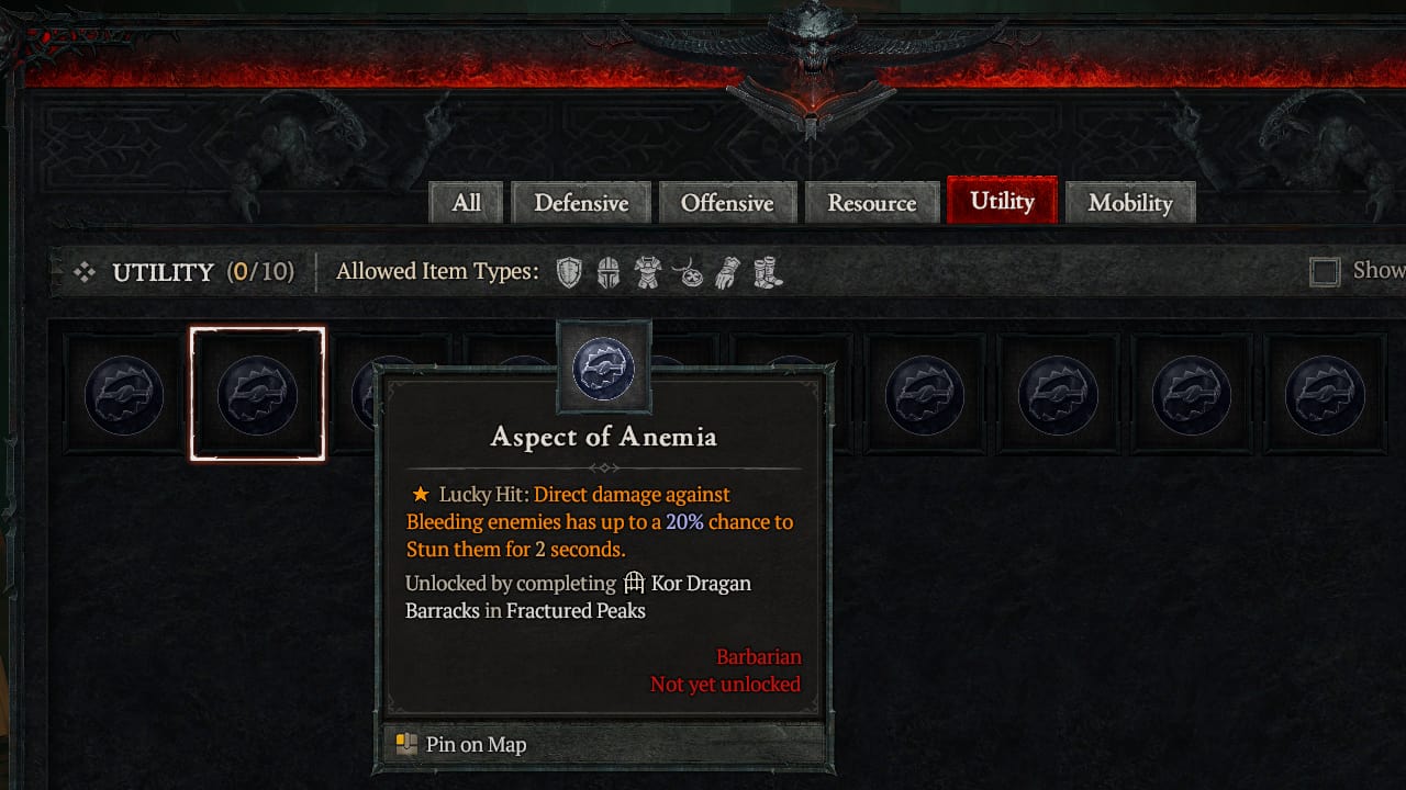 Diablo 4 Aspect of Anemia
