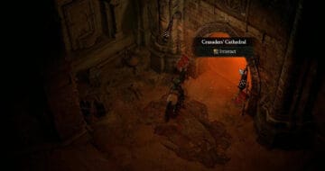 The dungeon entrance to Crusader's Cathedral in Diablo 4.