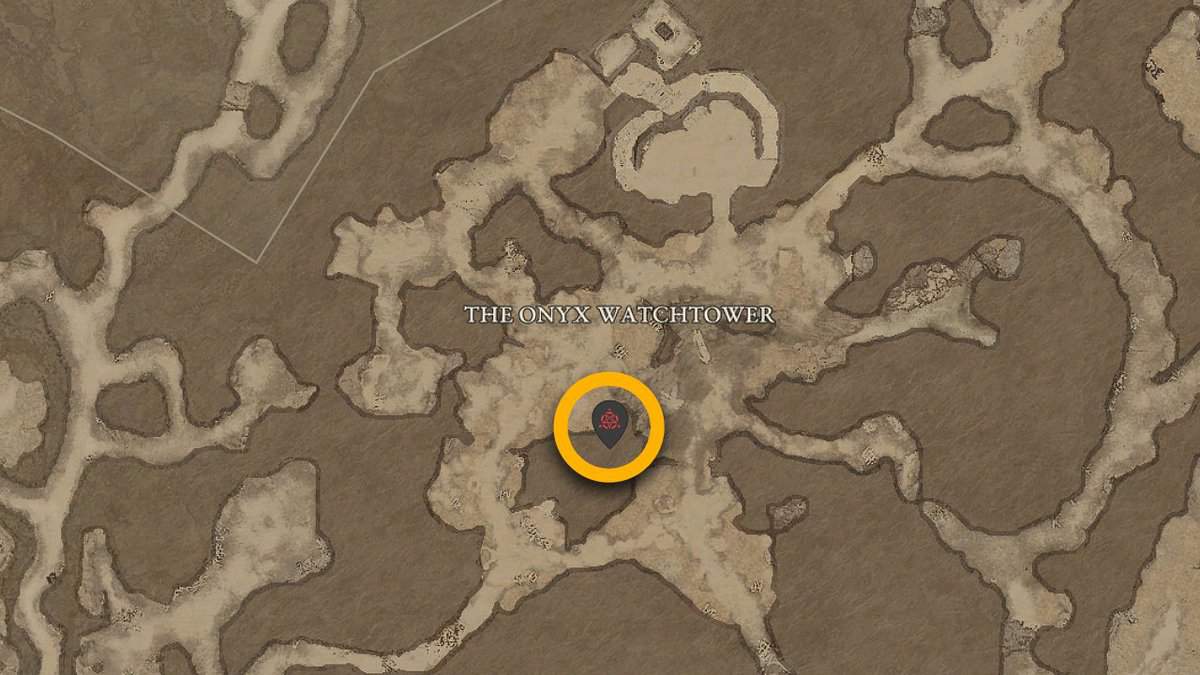 Onyx Watchtower stronghold location in Diablo 4