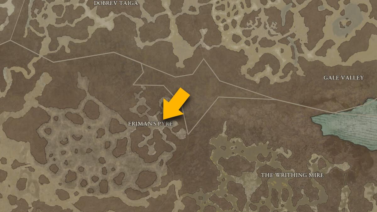 Eriman’s Pyre map location in Diablo 4