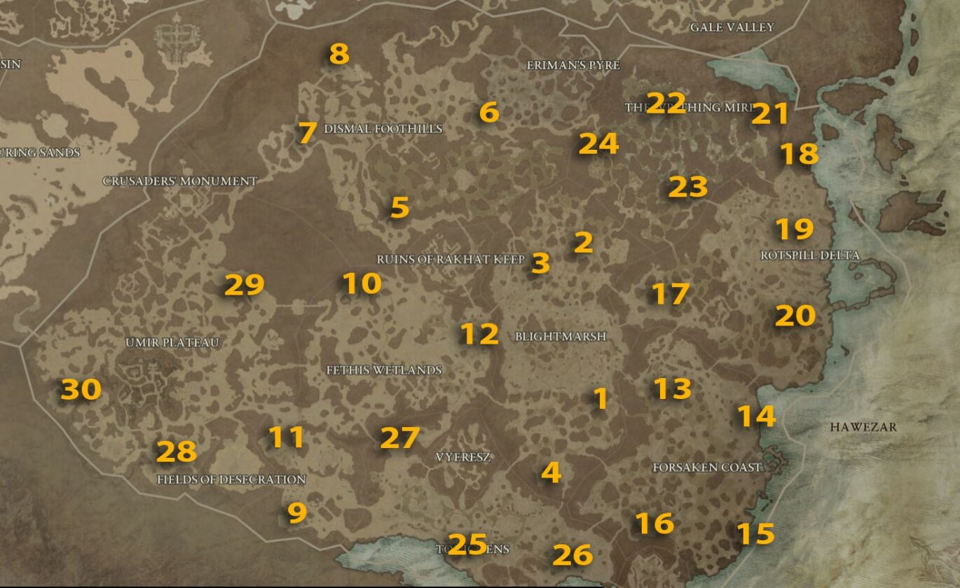 Every Cellar map location in Hawezar