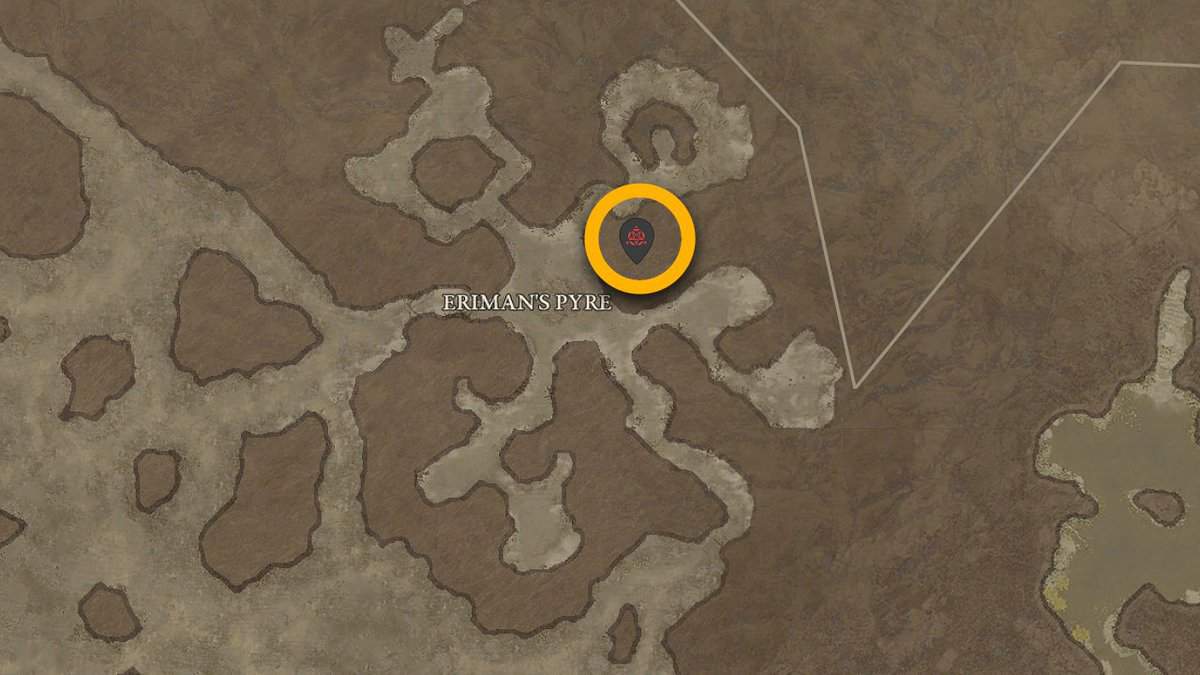 Eriman’s Pyre stronghold location in Diablo 4