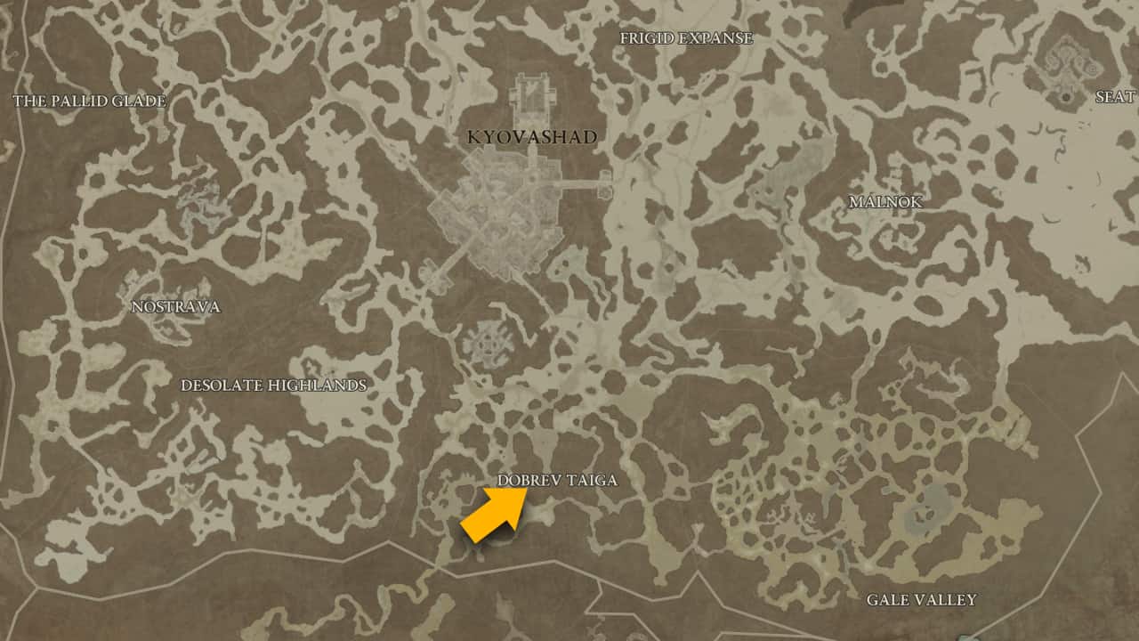 Maulwood dungeon map location in Diablo 4