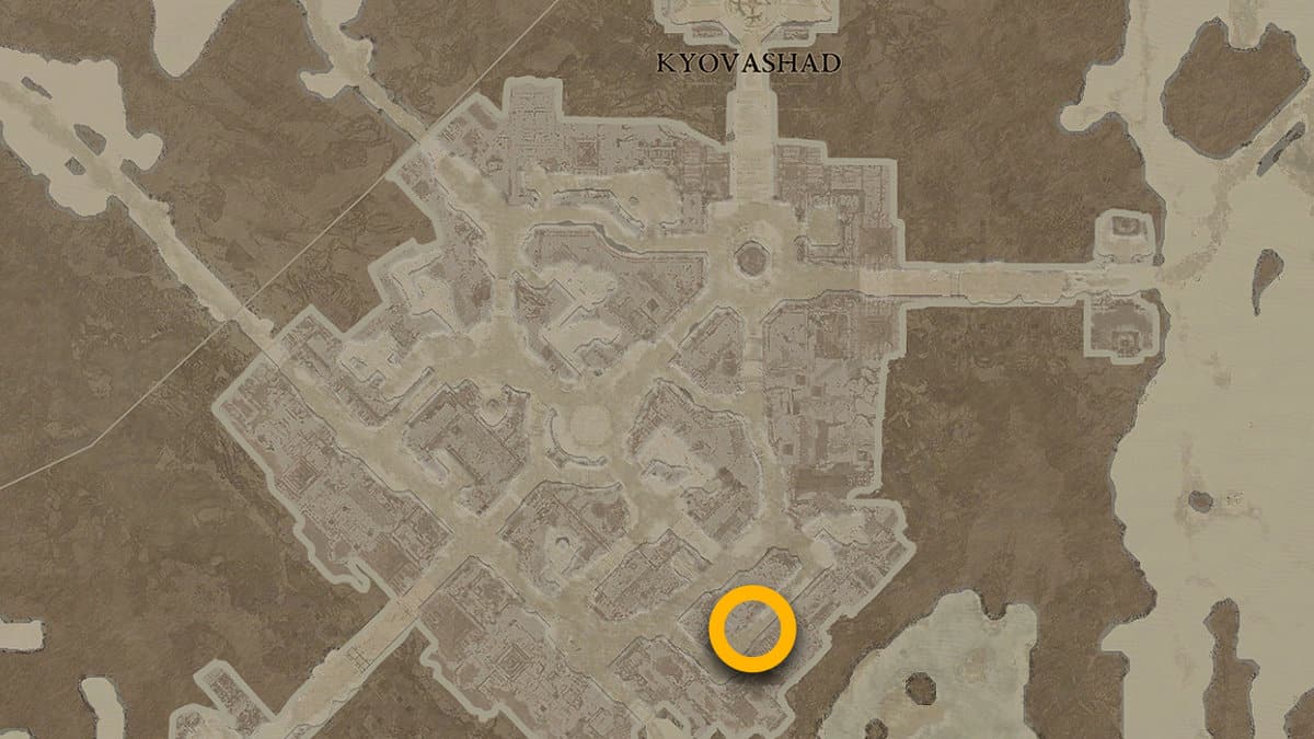 Purveyor of Curiosities map location in Kyovashad Diablo 4.
