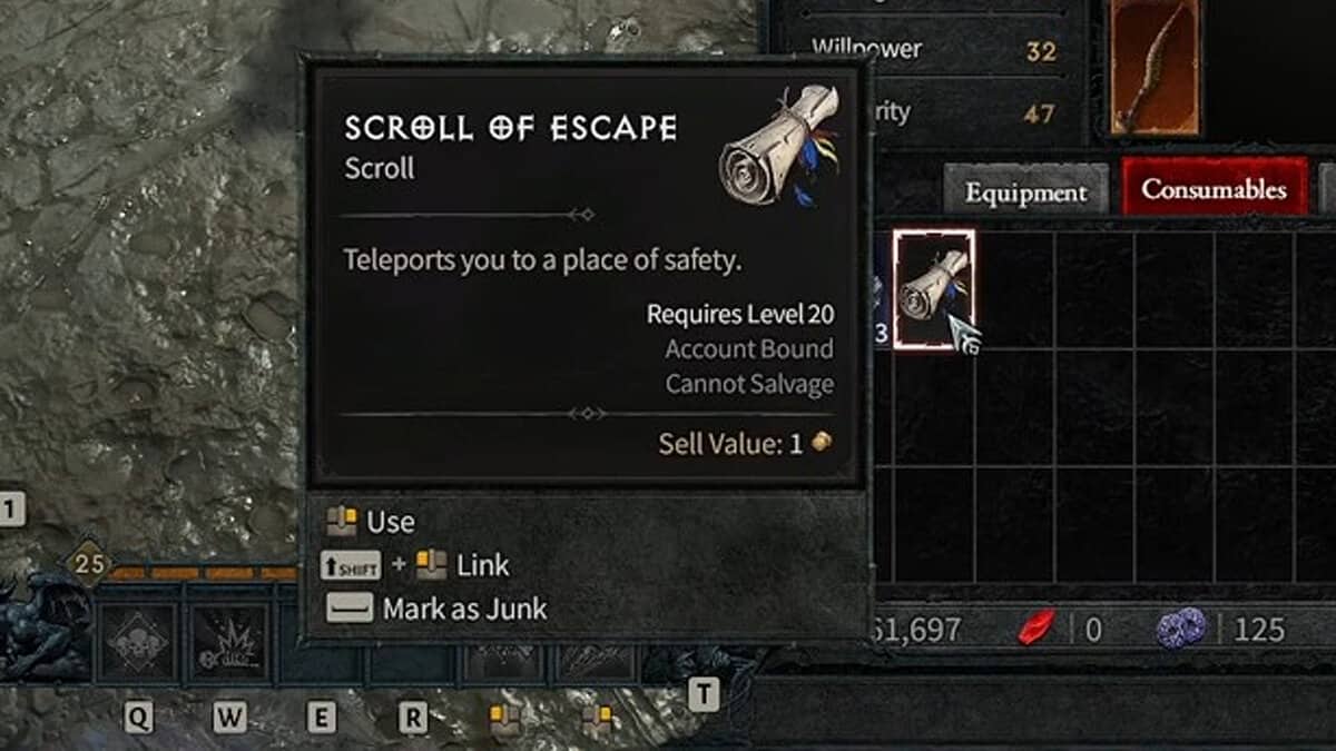 How To Get And Use Scroll Of Escape In Diablo 4