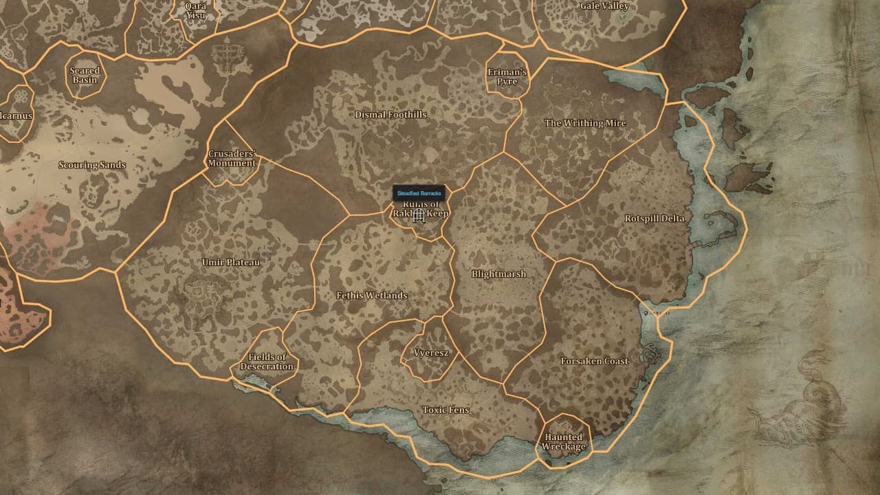 Diablo 4 Steadfast Barracks Location