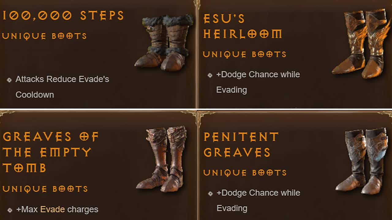 Diablo 4 Unique Boots