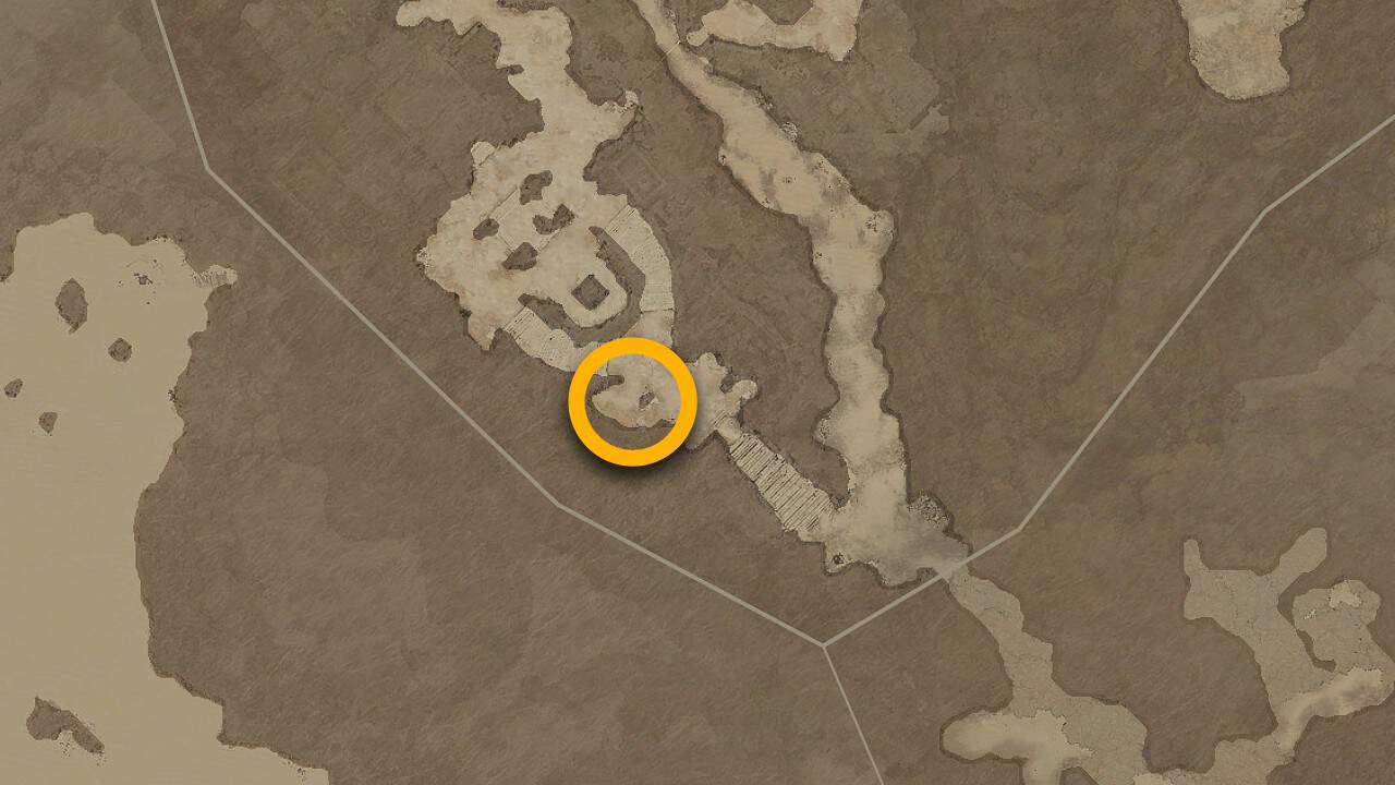 Untamed Scarps Purveyor of Curiosity map location in Diablo 4