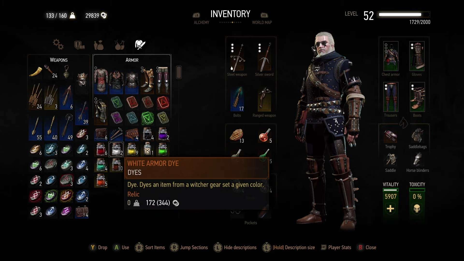 Dye Armor in The Witcher 3