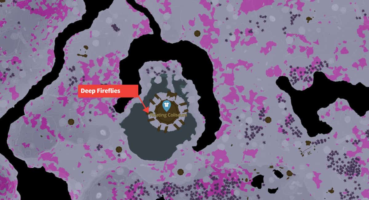 Floating Coliseum Deep Fireflies location in Zelda TotK