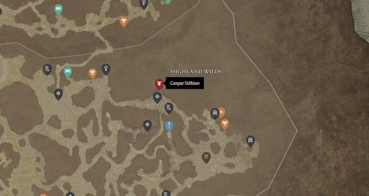 Gaspair Stilbian Elite Boss location in Diablo 4