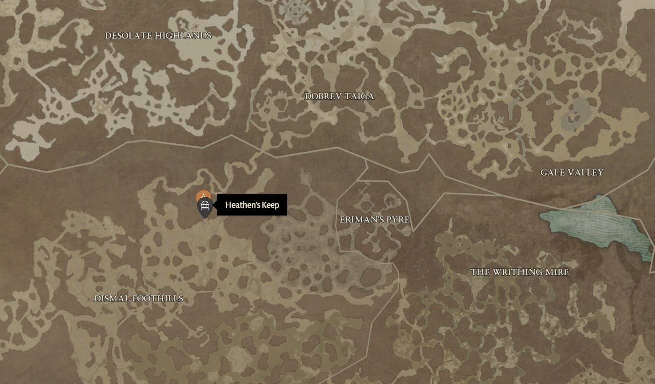 Heathen’s Keep location in Diablo 4