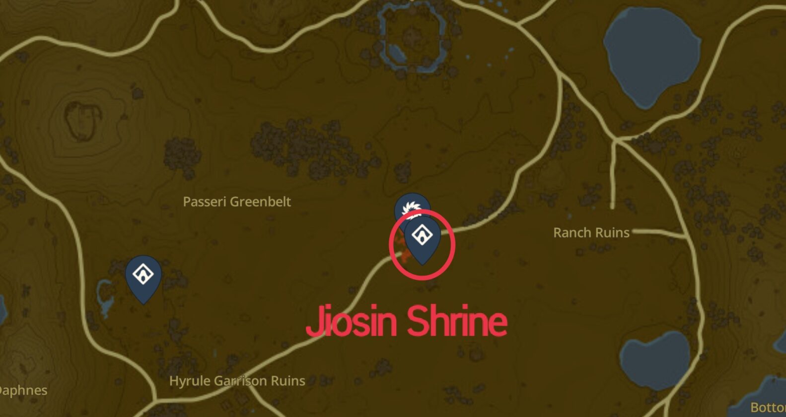 Jiosin Shrine location in Zelda TotK