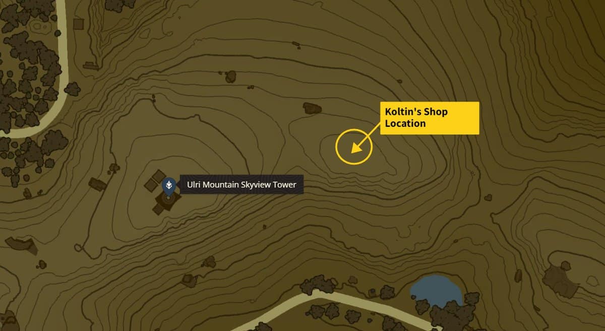 Koltin's shop location in Zelda TotK