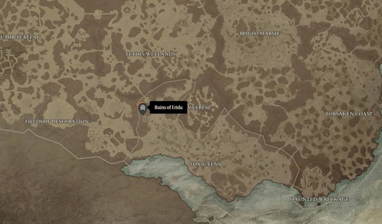 Ruins of Eridu location in Diablo 4