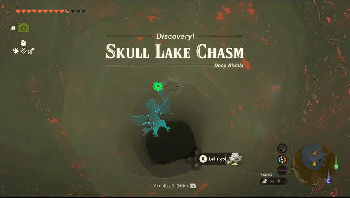 How To Get To The Skull Lake Chasm In Zelda: Tears Of The Kingdom