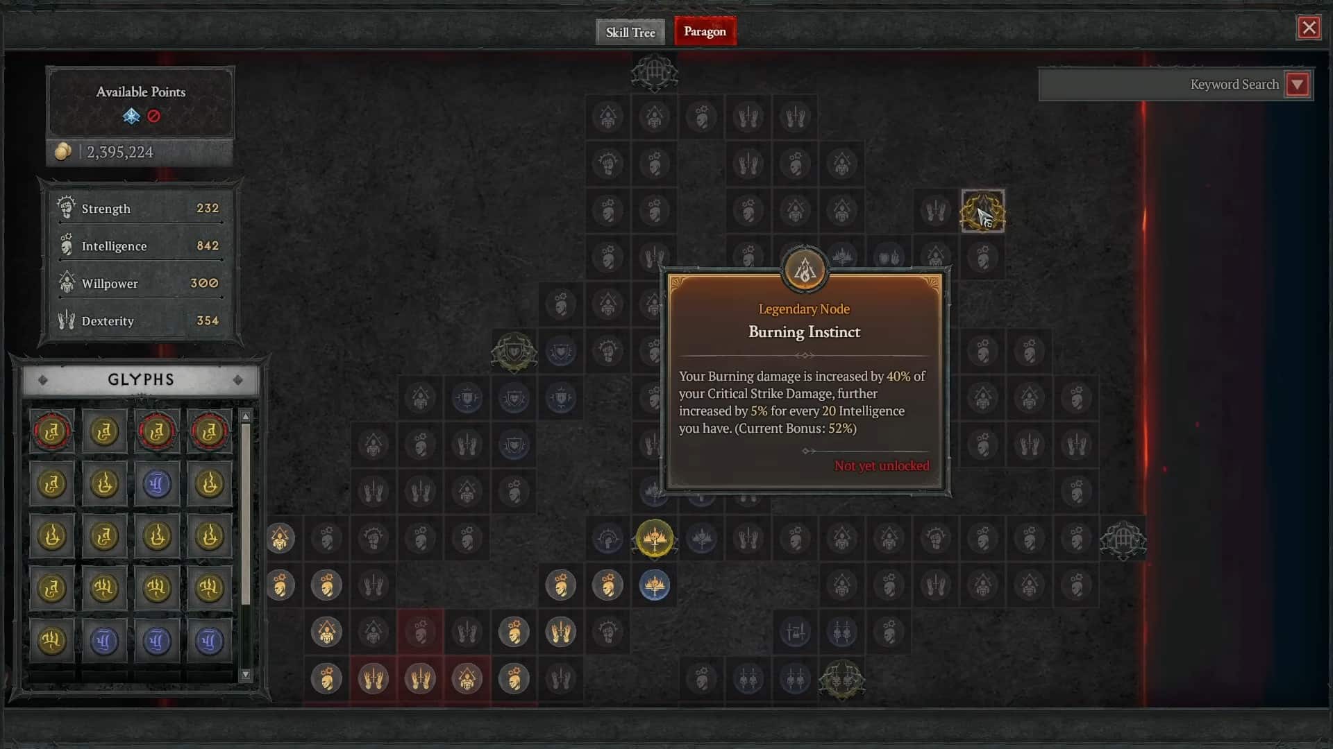 Sorcerer Paragon Board in Diablo 4
