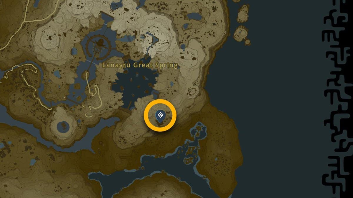 Apogek Shrine map location in Zelda: TotK