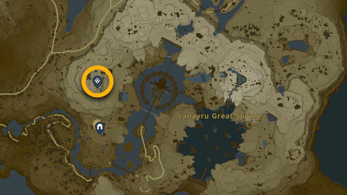 Joniu Shrine map location in Tears of the Kingdom