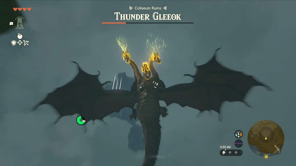 Thunder Gleeok in Zelda Tears of the Kingdom