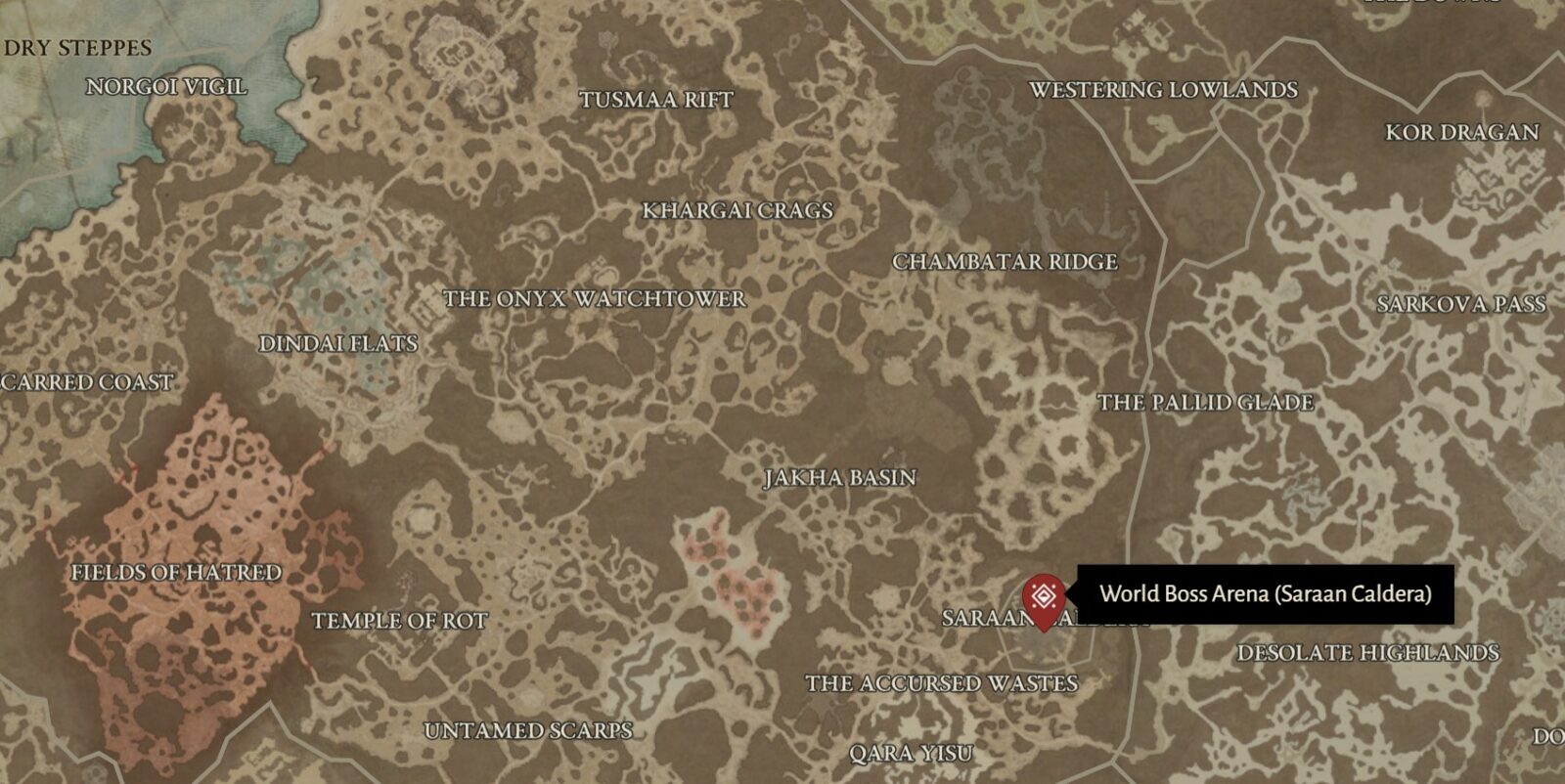 Wandering Death Spawn location in Diablo 4