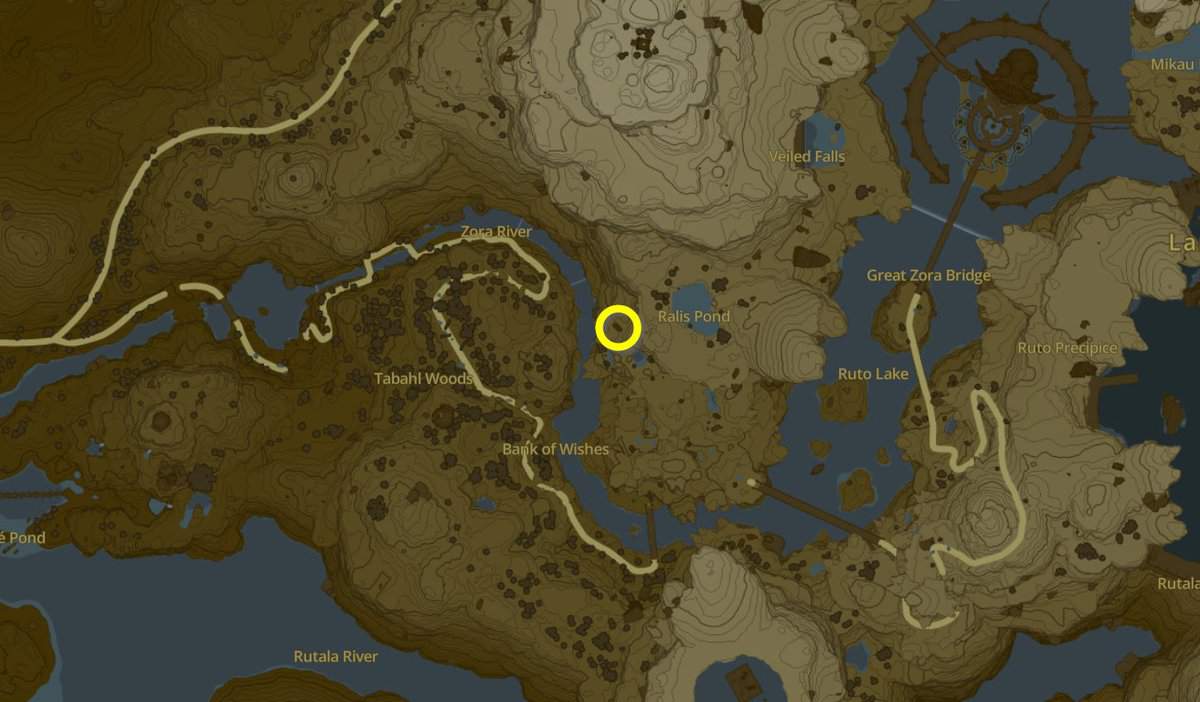 Zora Spear map location in Tears of the Kingdom