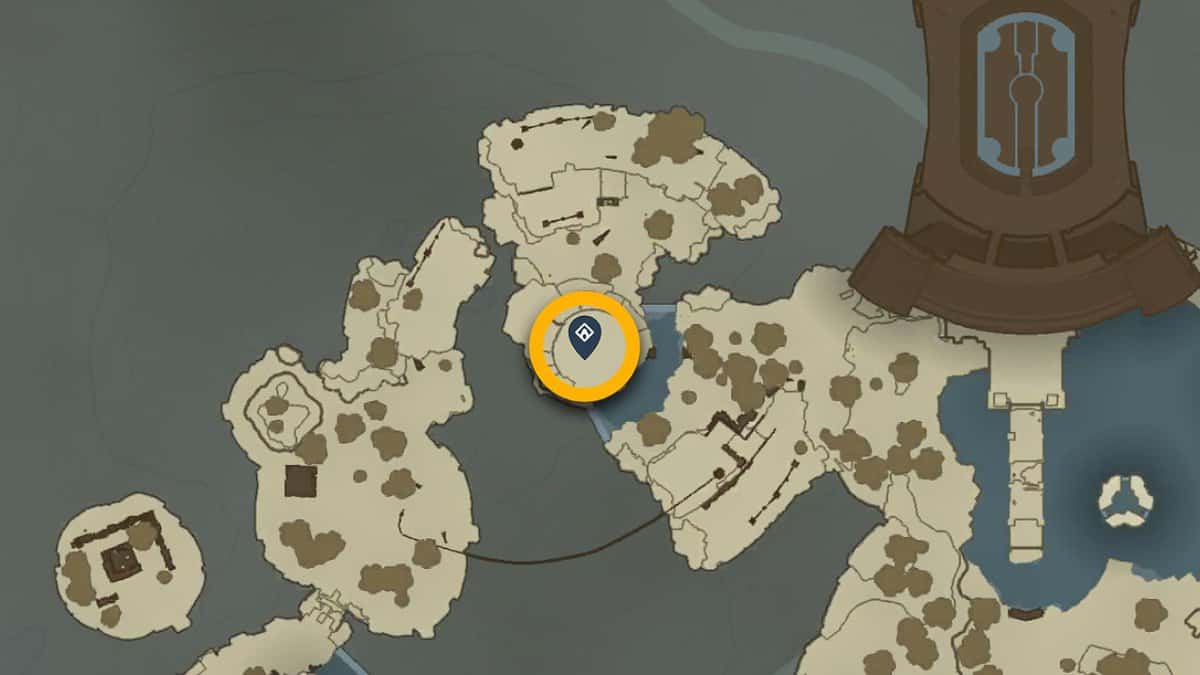 Ukouh Shrine map location in Zelda: TotK