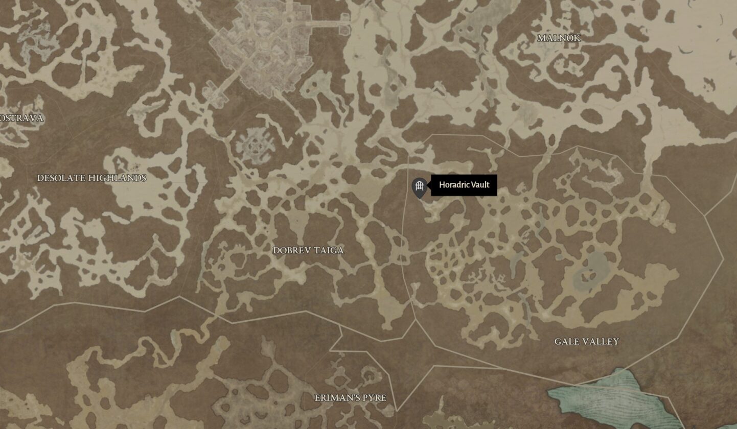 horadric vault and tchort map location in Diablo 4