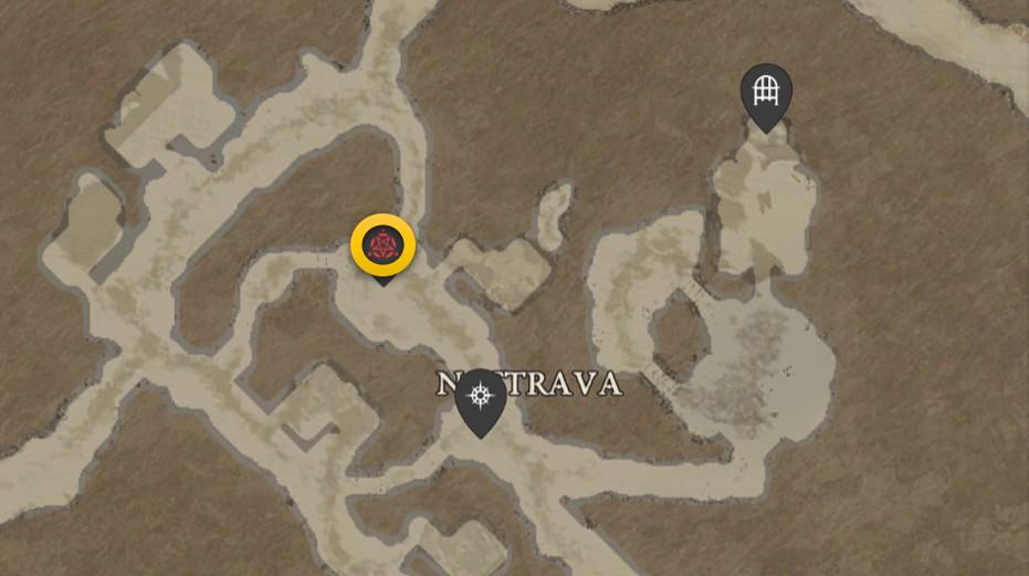 Nostrava stronghold map location in Diablo 4