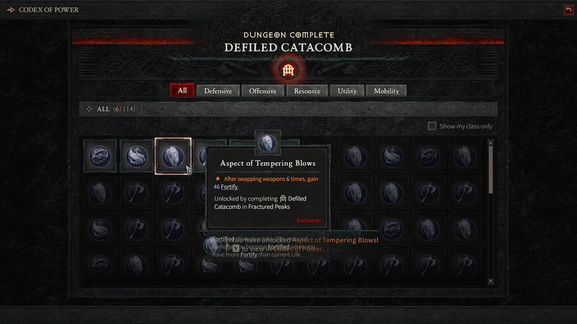 Aspect of Tempering Blows in Diablo 4